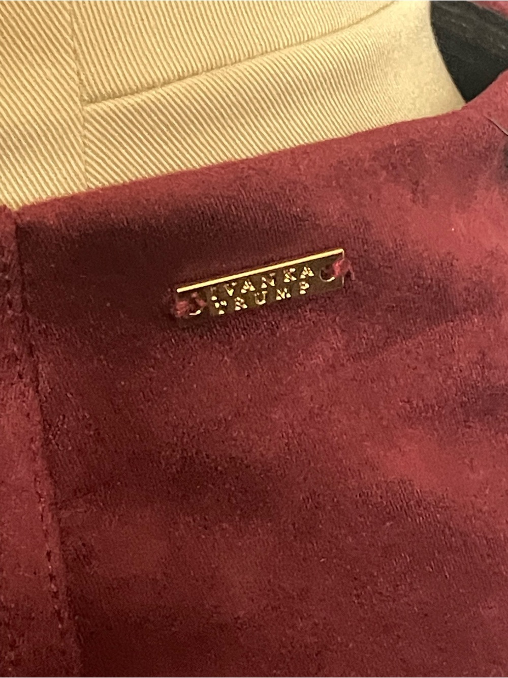 Ivanka Trump Burgundy Suede Pencil Skirt - Picture 7 of 8